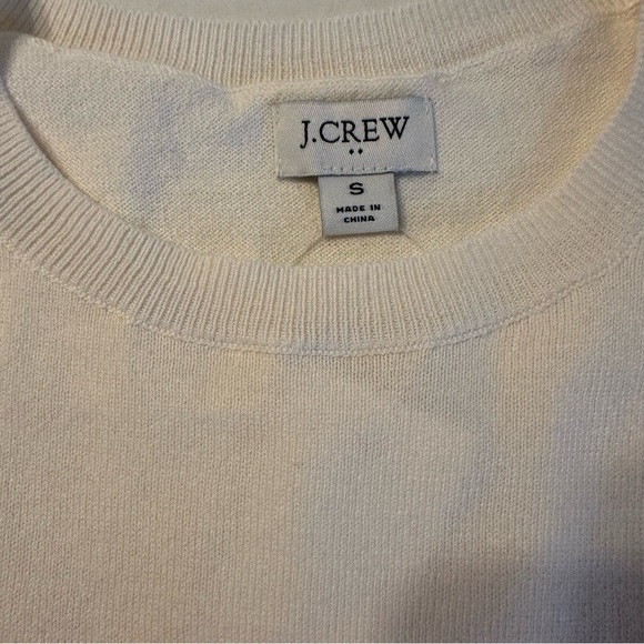 J.CREW RHINESTONE ruffle sweater with shoulder button ivory S(a2 - Picture 6 of 14